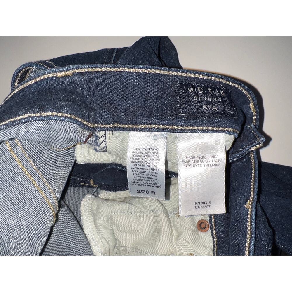 Lucky brand women’s mid rise skinny AVA blue jeans 3 - Picture 11 of 13